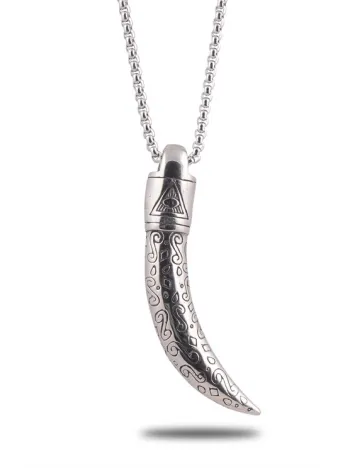 OttoMan Fil Dişi Erkek Çelik Zincir Kolye CKLFILDISFG-GMS