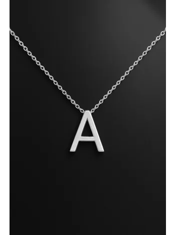 Kadın Gümüş Harf Kolye - 3 Boyutlu 925 Ayar Gümüş H Harfi Kolye