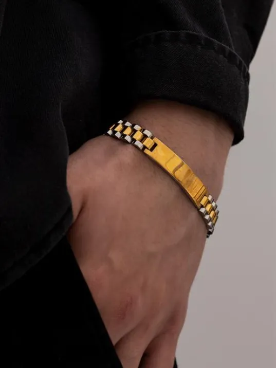 Erkek Çelik Bileklik - İsim Yazılan Lüks Bukle Model Çelik Bileklik Künye