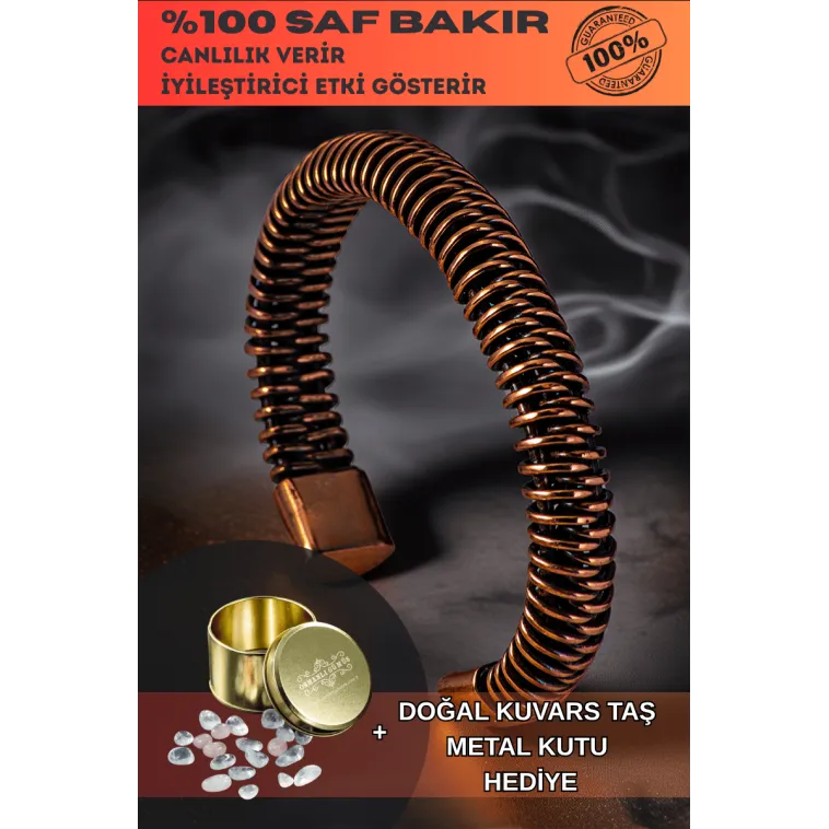 Erkek Kadın Bakır Bileklik - Burgu Sarım Erkek Kadın Bileklik Bilezik