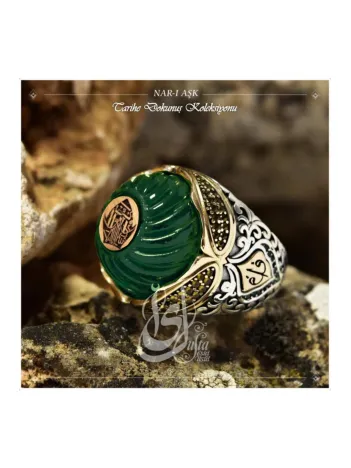 İslam Usta Tasarımı Nar-ı Aşk Gümüş Erkek Yüzük