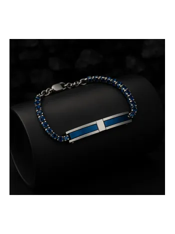 Erkek Çelik Bileklik - Lacivert Zirkon Taşlı Plaka Erkek Çelik Bileklik Erkek Çelik Bileklik - Lacivert Zirkon Taşlı Plaka Erkek Çelik Bileklik