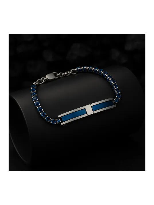 Erkek Çelik Bileklik - Lacivert Zirkon Taşlı Plaka Erkek Çelik Bileklik Erkek Çelik Bileklik - Lacivert Zirkon Taşlı Plaka Erkek Çelik Bileklik