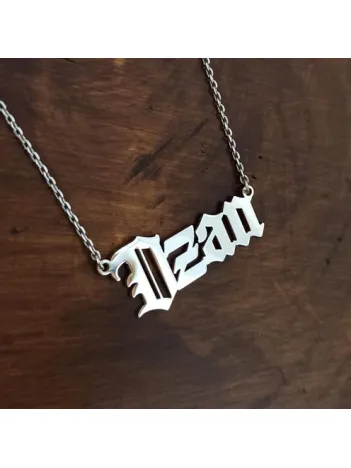 Kişiye Özel Gotik İsim Yazılan Gümüş Renk Erkek Gümüş Kolye Zincir GKLGMSKISIM