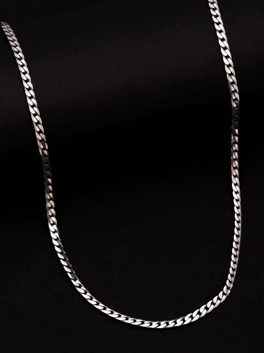 Erkek Gümüş Kolye - 925 Ayar 4 mm Oksitli Ezme Gurmet Zincir Gümüş Kolye Erkek Gümüş Kolye - 925 Ayar 4 mm Oksitli Ezme Gurmet Zincir Gümüş Kolye