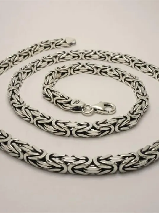 Kral Erkek Gümüş Zincir Kolye 5,2mm Kalın Model