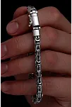6 mm Özel Kilit Tasarımlı Yuvarlak Kesim Kral Model Erkek Gümüş Bileklik 6 mm Özel Kilit Tasarımlı Yuvarlak Kesim Kral Model Erkek Gümüş Bileklik
