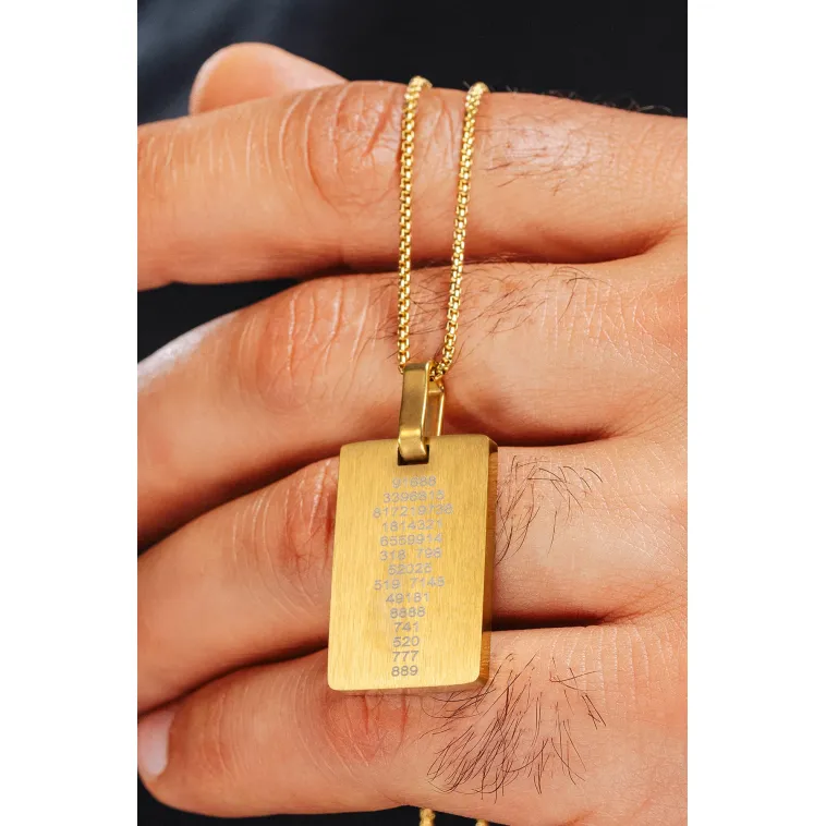 YantraX Altın Kaplama Çelik Erkek Kolye Sri Yantra ve Kubera Yantra Sembolü Kararmaz Paslanmaz YantraX Altın Kaplama Çelik Erkek Kolye Sri Yantra ve Kubera Yantra Sembolü Kararmaz Paslanmaz