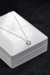 Kadın Gümüş Kolye - Swarovski Taşlı Zirconia İçi Taşlı Yıldız Motifli Kadın Kolye