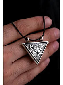 Erkek Allah Ve Muhammed Yazılı Orta Boy Gümüş Muska Haznesi