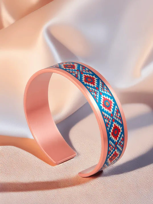 Kadın Bakır Bileklik - Dolores Model Özel Baskı Metal Kutu Ve Kuvars Taşı