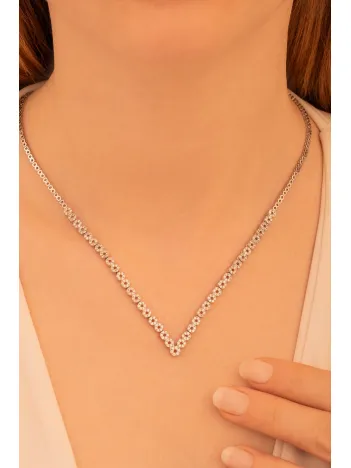 Kadın Gümüş Kolye - Sonsuzluk Temalı İnfinity 925 Ayar Gümüş Kolye