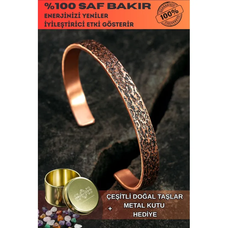 Ağaç Kabuğu Model Bakır Bileklik El Işçiliği Kelepçe Metal Kutu Doğal Taşlar Kadın Erkek Bilezik Ağaç Kabuğu Model Bakır Bileklik El Işçiliği Kelepçe Metal Kutu Doğal Taşlar Kadın Erkek Bilezik