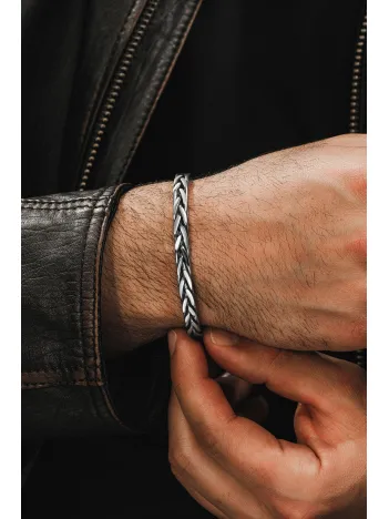 Erkek Gümüş Bileklik - Scarlet El Yapımı Model Erkek Bileklik Kelepçe Her Bileğe Uyar