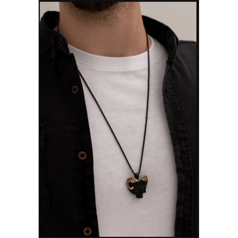 Erkek Kolye - Gotik Boynuzlu Kurukafa Model Erkek Çelik Kolye - 316 L Paslanmaz Çelik Erkek Kolye - Gotik Boynuzlu Kurukafa Model Erkek Çelik Kolye - 316 L Paslanmaz Çelik