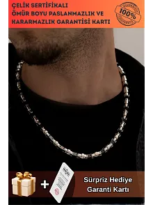 Boru Model Paslanmaz Çelik Erkek Kolye