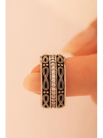 Kadın Gümüş Yüzük - 925 Ayar Sonsuzluk Model Gümüş Alyans Yüzük