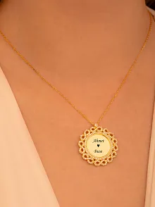 Kişiye Özel İsimli Altın Kaplama Sonsuzluklu Bayan Gümüş Kolye