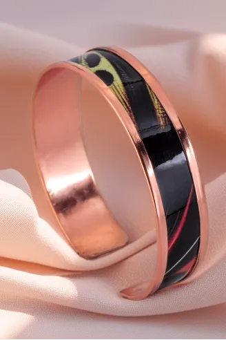 Kadın Bakır Bileklik Yüzük Set- Sofia Model Özel Baskı Metal Kutu Ve Kuvars Taşı