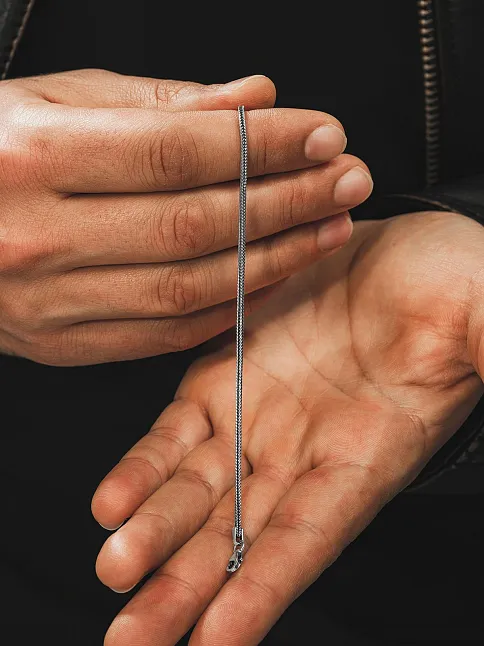 Erkek Gümüş Bileklik - 2.2 mm Tilki Kuyruğu Model Gümüş Bileklik