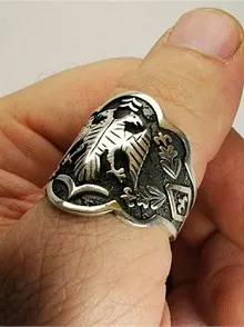 Ertuğrul Başparmak Zihgir Okçu Gümüş Erkek Yüzüğü