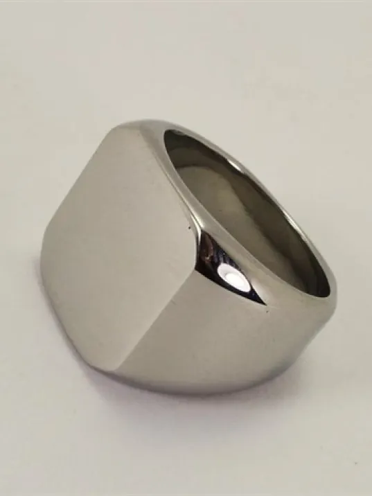 Yazı Yazılabilen Paslanmaz Çelik Erkek Yüzük