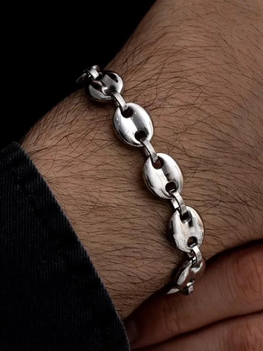 Gemici Model Erkek Çelik Bileklik Künye Orta Kalınlıkta