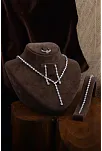 Açela Bayan Zirkon Taşlı Gümüş Su Yolu Set - Kolye, Bileklik, Küpe, Yüzük