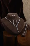 Açela Bayan Zirkon Taşlı Gümüş Su Yolu Set - Kolye, Bileklik, Küpe, Yüzük Açela Bayan Zirkon Taşlı Gümüş Su Yolu Set - Kolye, Bileklik, Küpe, Yüzük