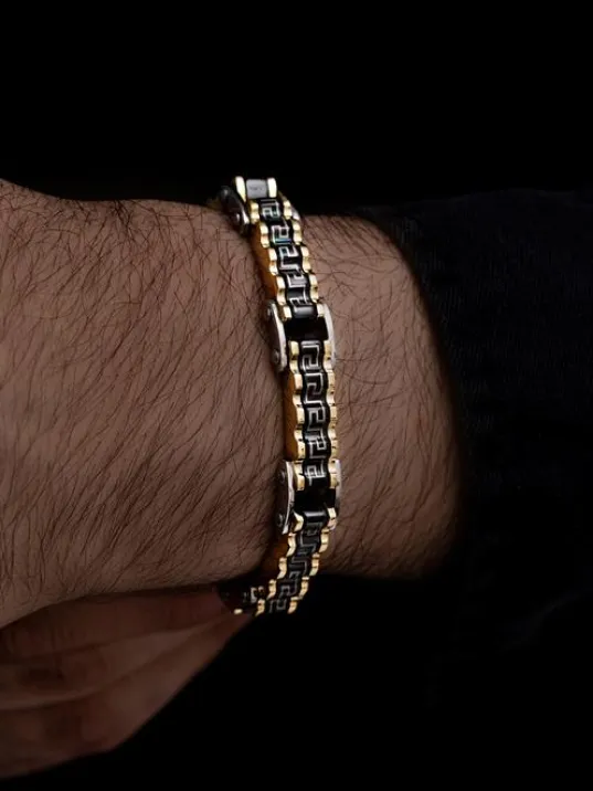 Grek Bombe Çelik Sarı Erkek Bileklik Künye CBLALTGREK1 Grek Bombe Çelik Sarı Erkek Bileklik Künye CBLALTGREK1