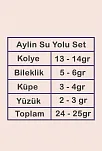 Kadın Gümüş Takı Seti - Aylin Damla Model Zirkon Taşlı Kolye, Bileklik, Yüzük, Küpe Tam Set