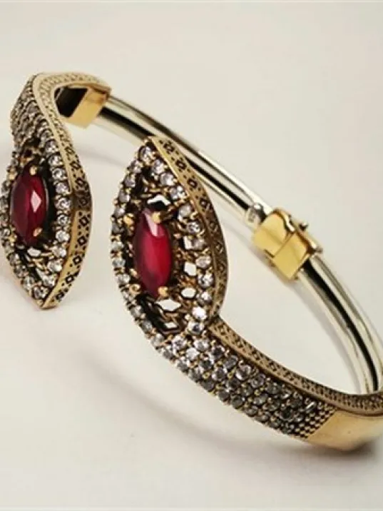 Yakut Taşlı Bayan Gümüş Bilezik Bileklik Yakut Taşlı Bayan Gümüş Bilezik Bileklik