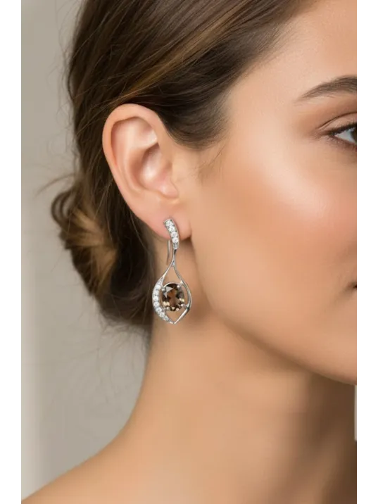 Kadın Gümüş Küpe - Asalet Damlası Model Zultanit Taşlı Küpe