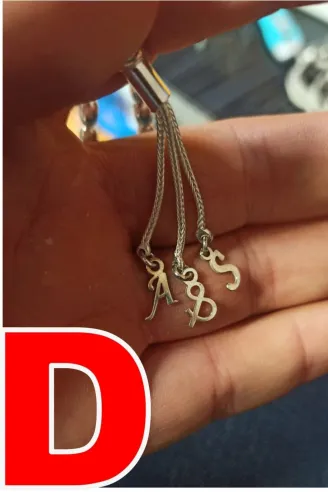 Tespih Püskülü İçin Gümüş Harf ve Şekil