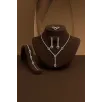 Venüs Bayan Zümrüt Taşlı Gümüş Su Yolu Set - Kolye, Bileklik, Küpe, Yüzük