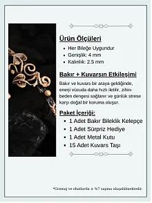 Kadın Bakır Bileklik - Ece Model Kadın Bakır Kelepçe Bileklik Bilezik