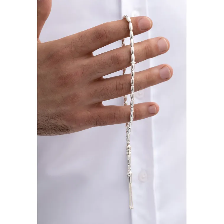 Gümüş Tespih Arpa Kesim Orta Boy 15gr Gümüş Tespih Arpa Kesim Orta Boy 15gr