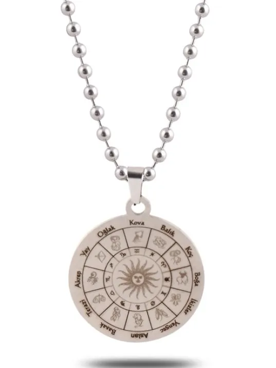 Başak Burcu Kolye Kadın Erkek Çelik Kolye Top Zincir CKLBASAKBRC-GMS Başak Burcu Kolye Kadın Erkek Çelik Kolye Top Zincir CKLBASAKBRC-GMS