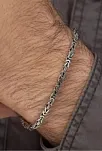 Gümüş Erkek Kral Bileklik Künye Kare Model