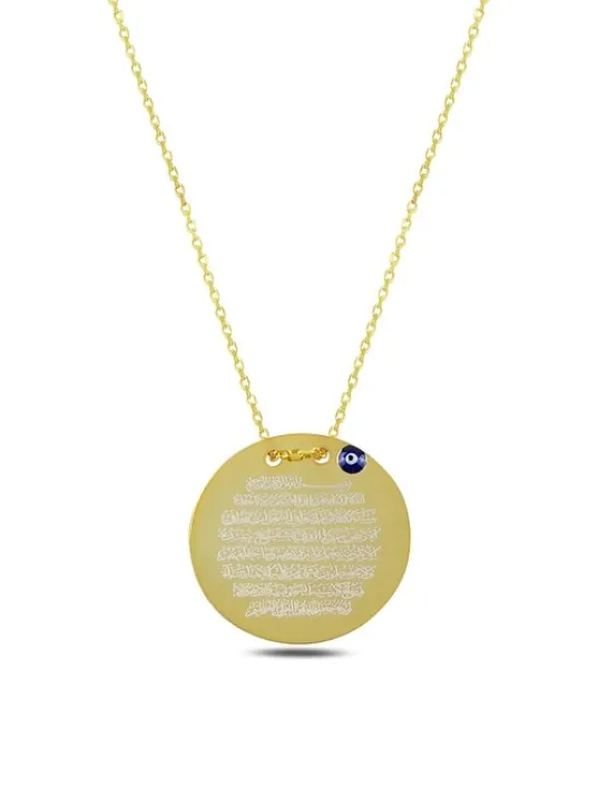 Nazar Boncuklu Ayetel Kürsi Yazılı Bayan Gümüş Kolye GKLNZRAYTL1-ROS Nazar Boncuklu Ayetel Kürsi Yazılı Bayan Gümüş Kolye GKLNZRAYTL1-ROS