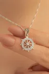 Gemi Dümeni Gümüş Bayan Kolye Zincir Gemi Dümeni Gümüş Bayan Kolye Zincir