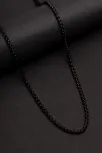 Yuvarlak Kral Model Siyah Çelik Erkek Kolye Zincir 3mm Orta Kalınlıkta Yuvarlak Kral Model Siyah Çelik Erkek Kolye Zincir 3mm Orta Kalınlıkta