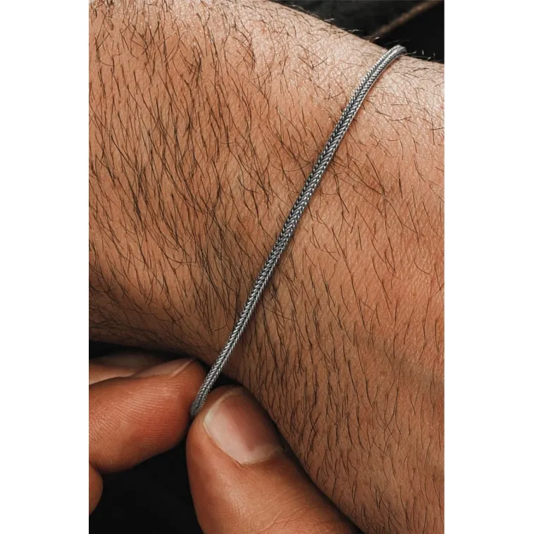 Erkek Gümüş Bileklik - 2mm Tilki Kuyruğu Model Gümüş Bileklik Erkek Gümüş Bileklik - 2mm Tilki Kuyruğu Model Gümüş Bileklik
