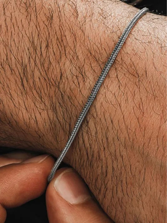 2mm Erkek Gümüş Bileklik - Tilki Kuyruğu Model Gümüş Bileklik