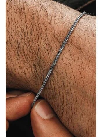2mm Erkek Gümüş Bileklik - Tilki Kuyruğu Model Gümüş Bileklik