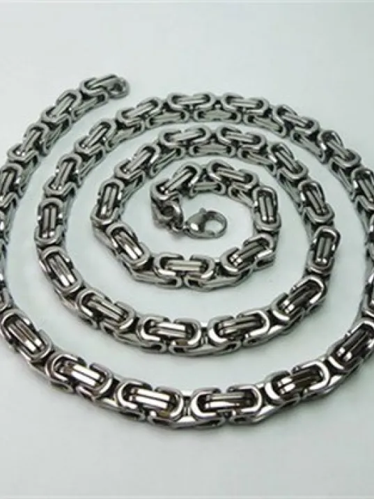 Erkek Çelik Kral Zincir Kolye Orta Kalınlıkta 5mm