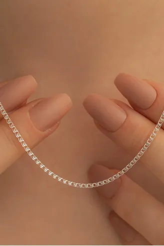 Kadın Gümüş Kolye - 1.5 mm Love Model Gümüş Kolye