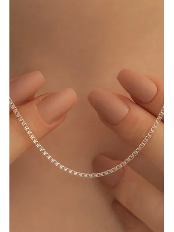 Kadın Gümüş Kolye - 1.5 mm Love Model Gümüş Kolye