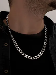 Erkek Çelik Kolye - 11mm Gurmet Model Kalın Paslanmaz Çelik Kolye