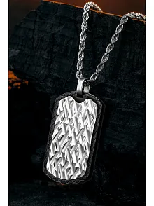 Steel Tag Burma Zincir Erkek Kolye - Asker Künyesi Desenli, Dövme Sanatı Uygulamalı, Paslanmaz Çelik